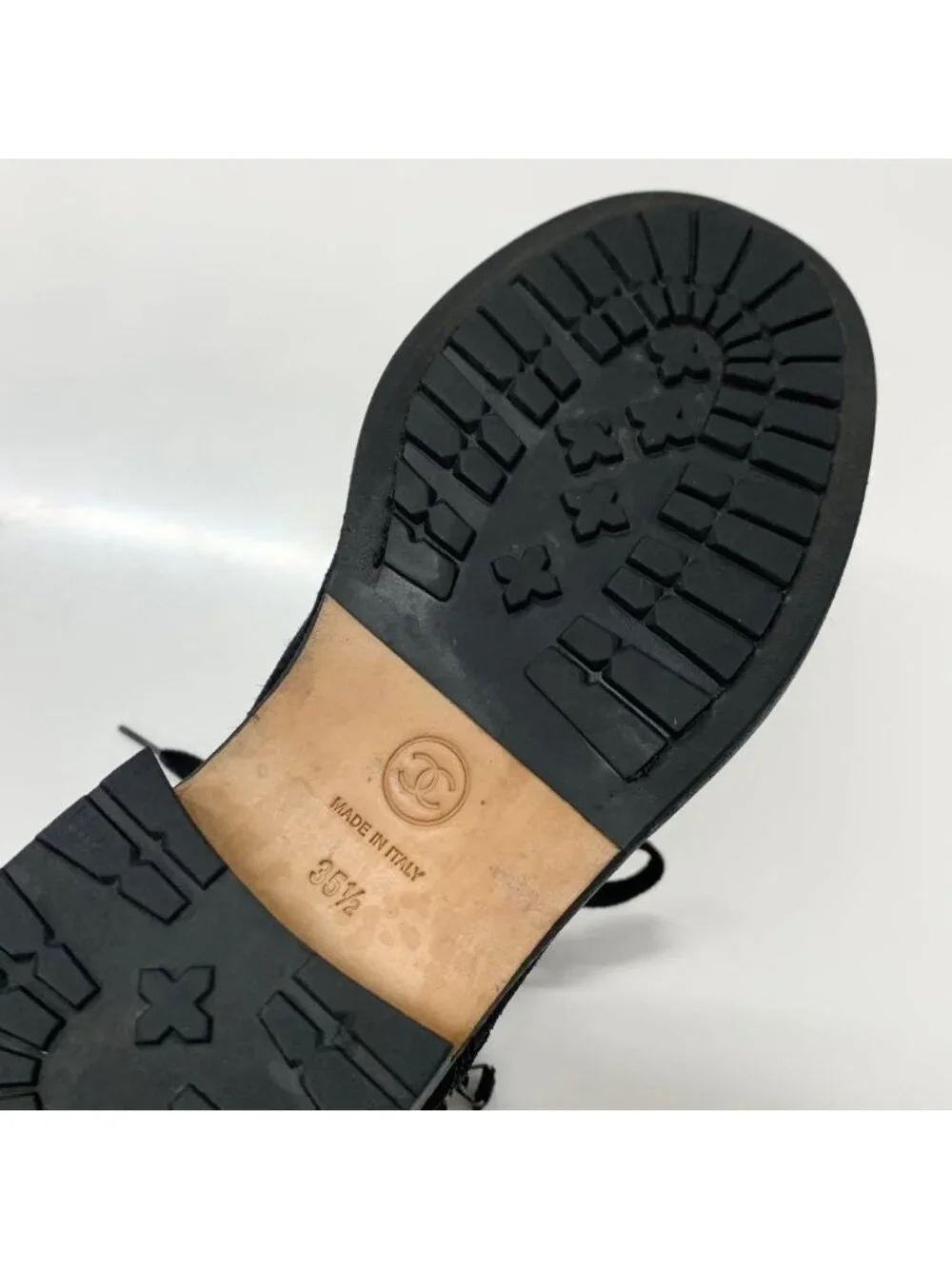 Chanel CC Logo Suede Leather Quilted Short Boots